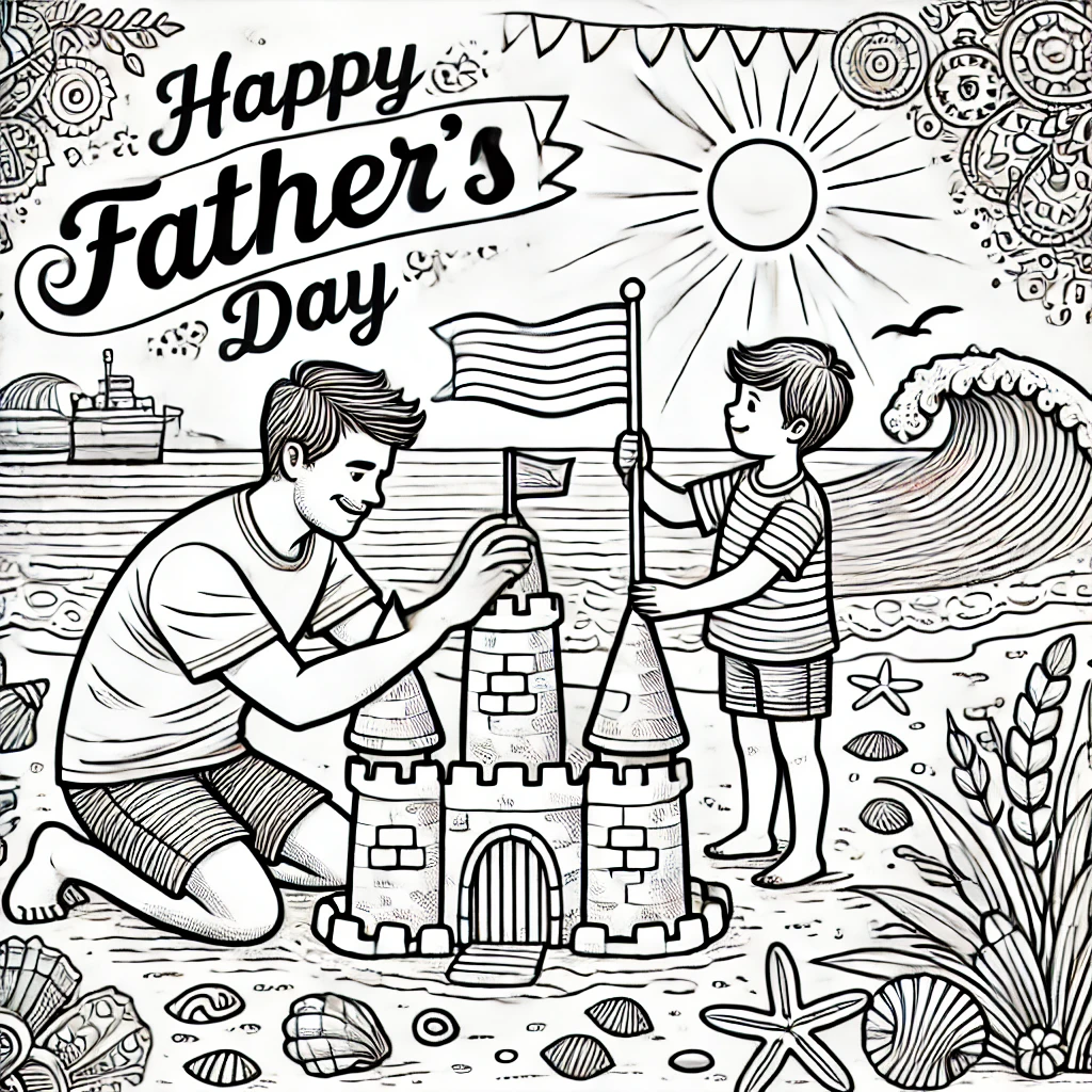 Beach Sandcastle with Dad
