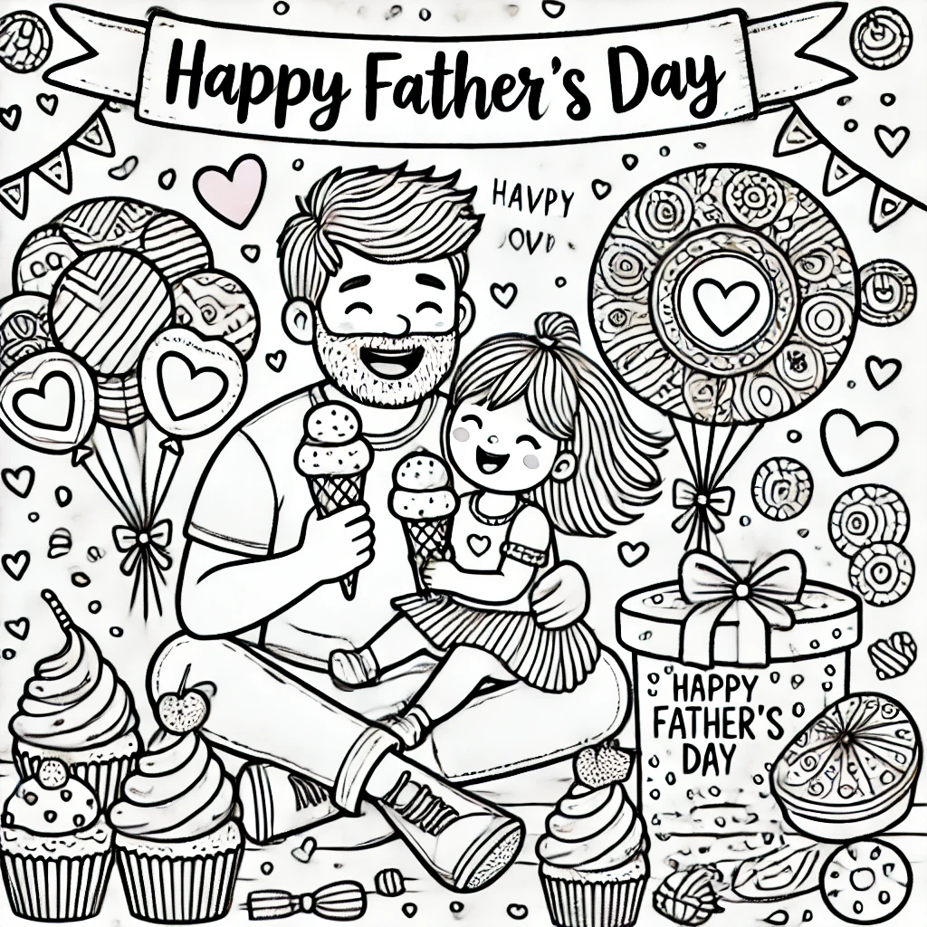 Father and Child Ice Cream Fun