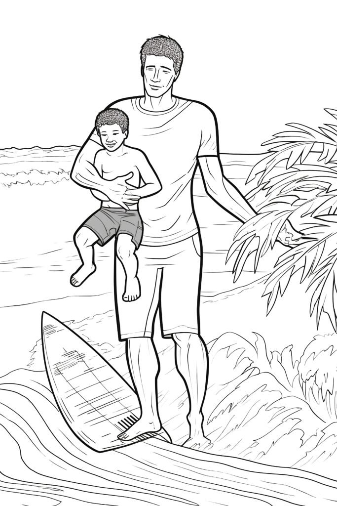 Father and Son Surfing Adventure