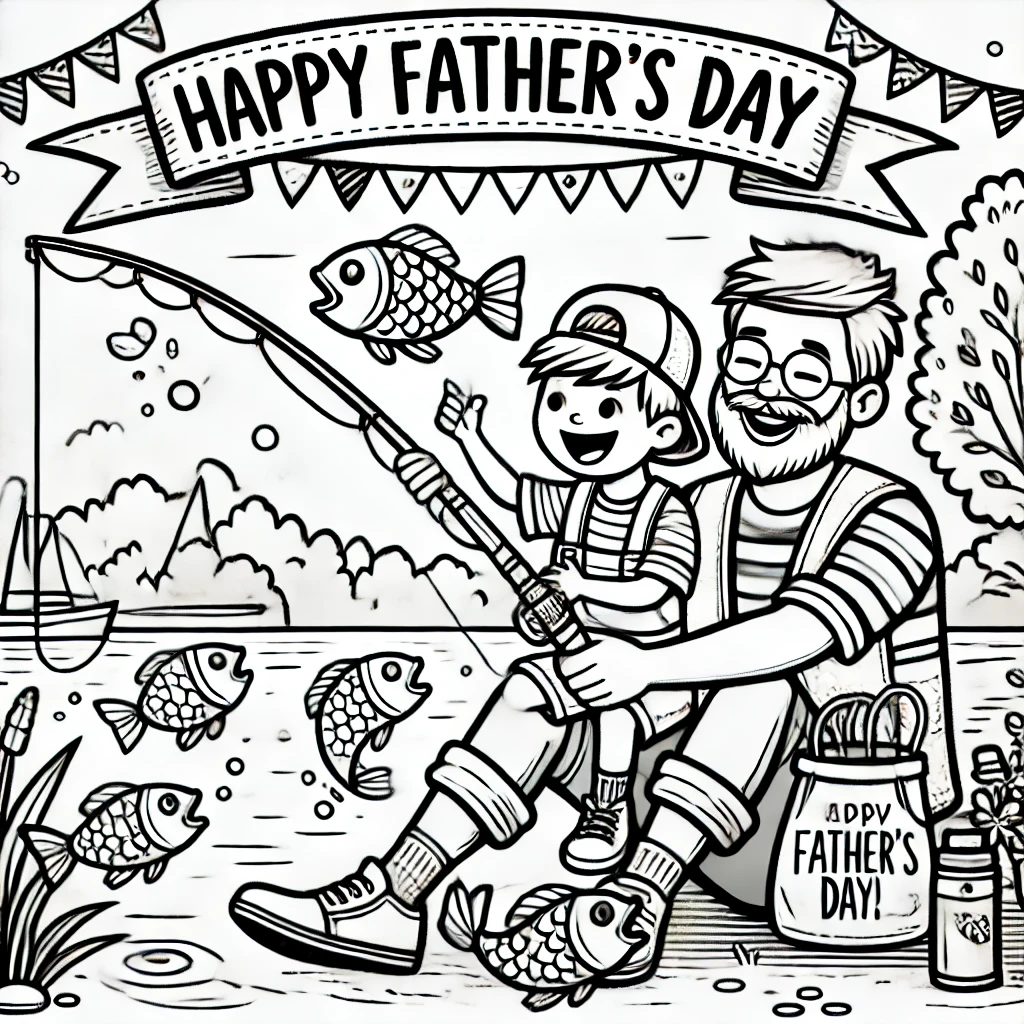 Fishing with Dad by the Lake
