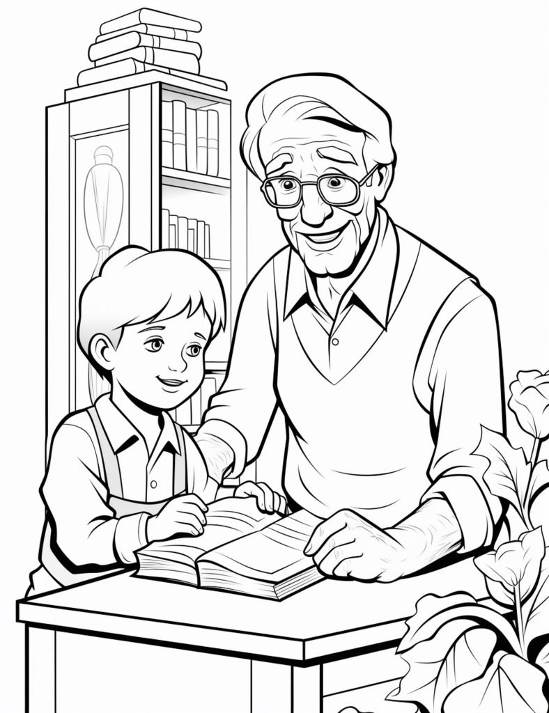 Fathers Day Coloring Pages Grandpa