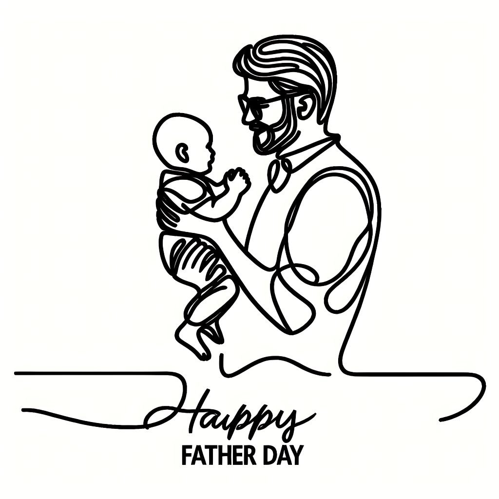 Timeless Love A Father’s Day Tribute in Elegant Line Art