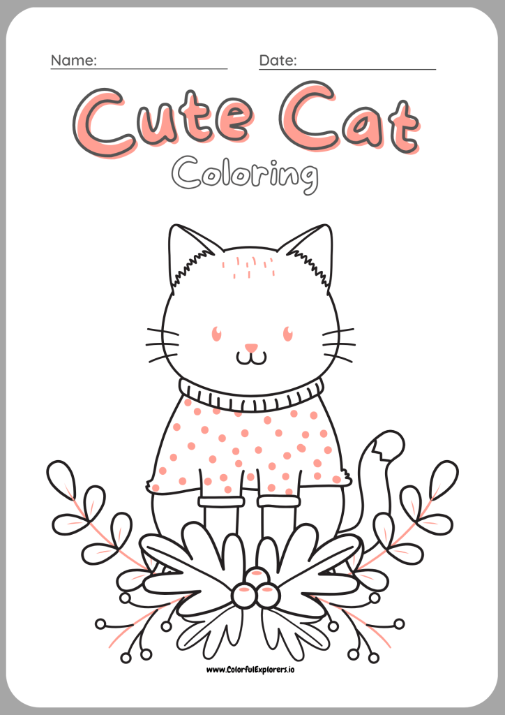 Cute Cat Coloring Pages