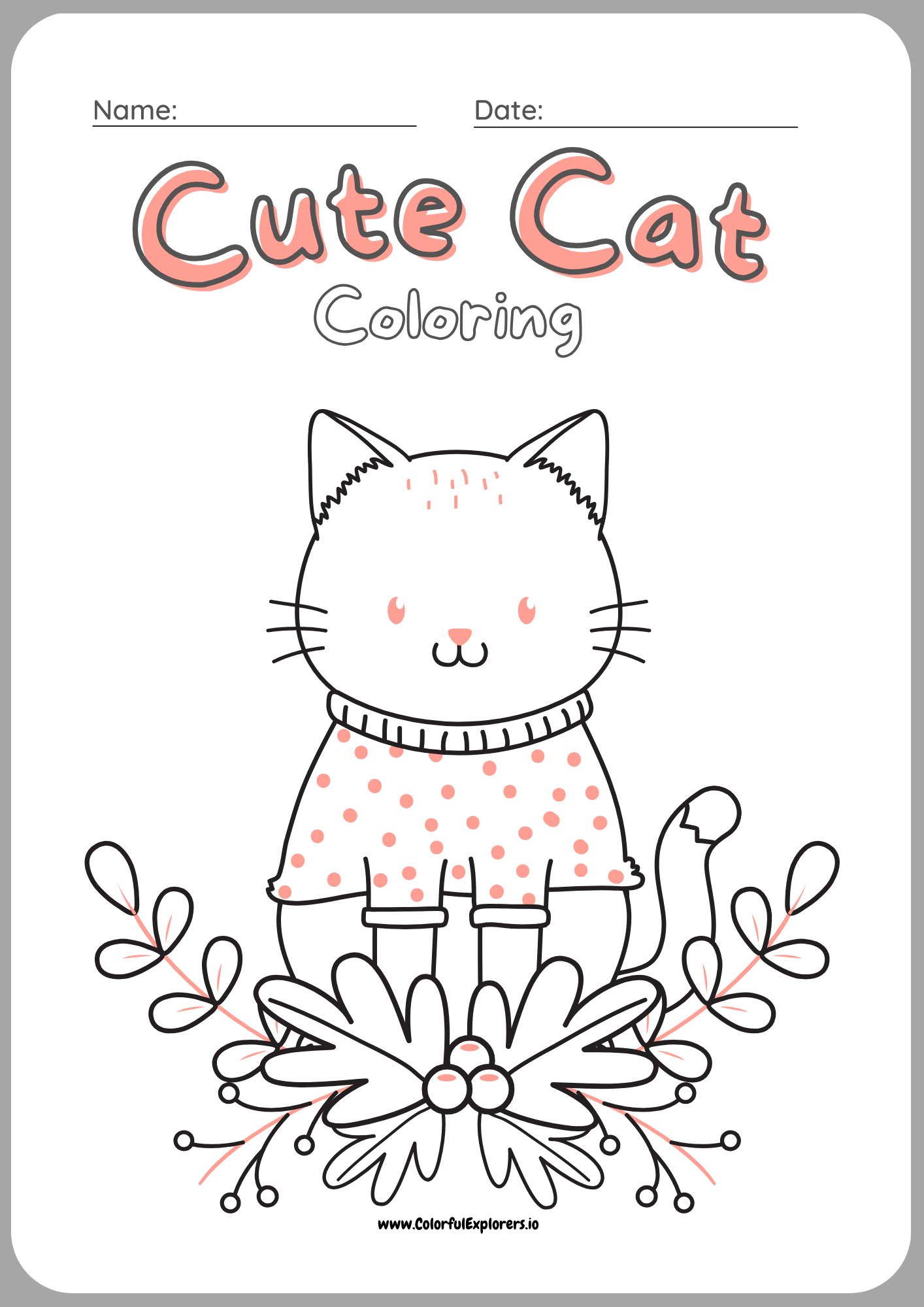 Cute Cat Coloring Pages