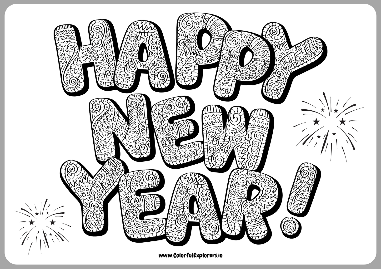 New Year's Coloring Pages: Free Printables for 2025