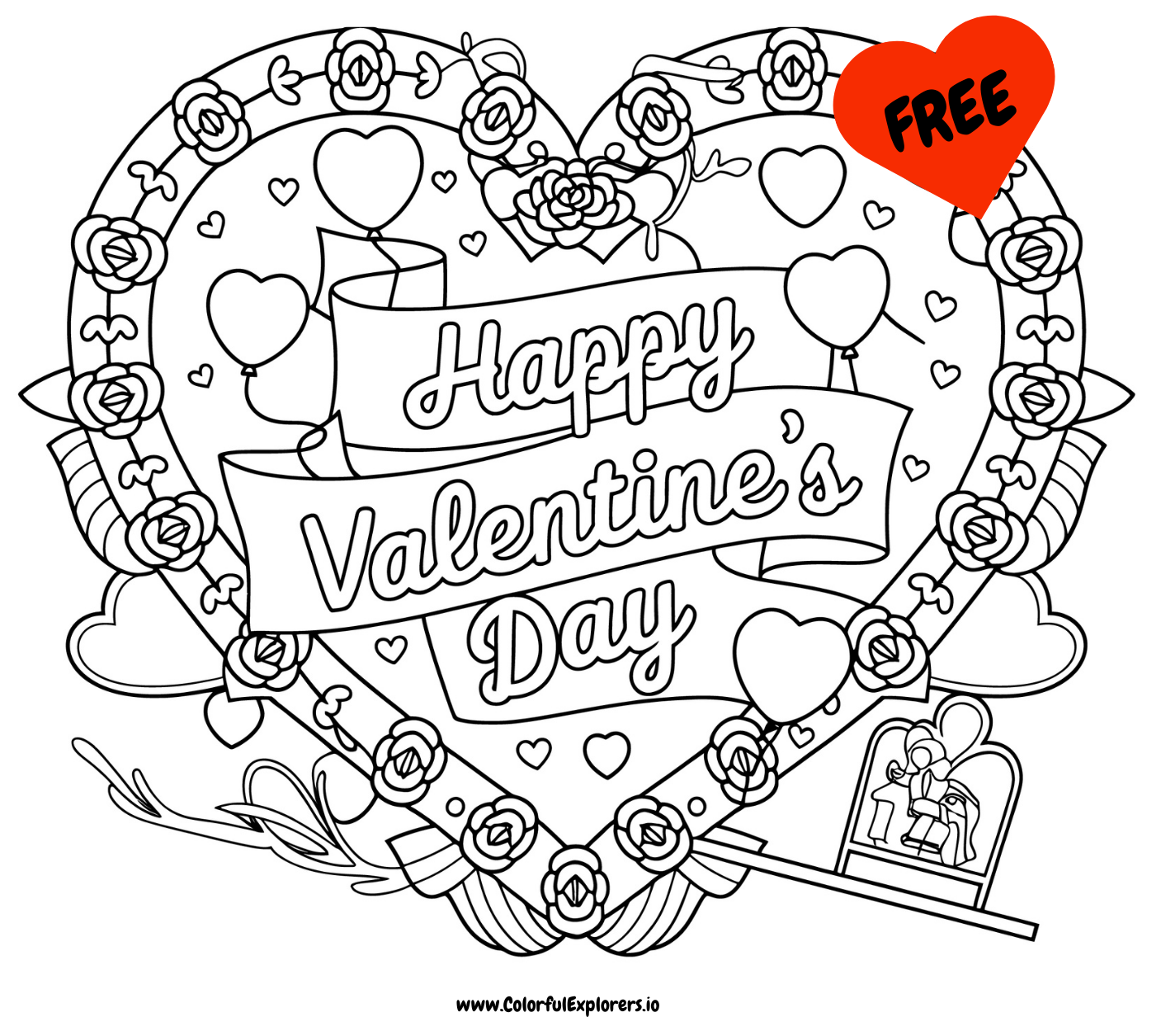 Valentine's Day Coloring Page