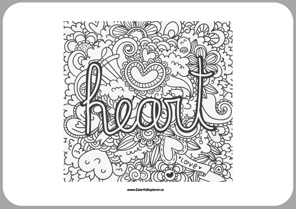 Heartfelt Doodle Art A Love Inspired Coloring Design