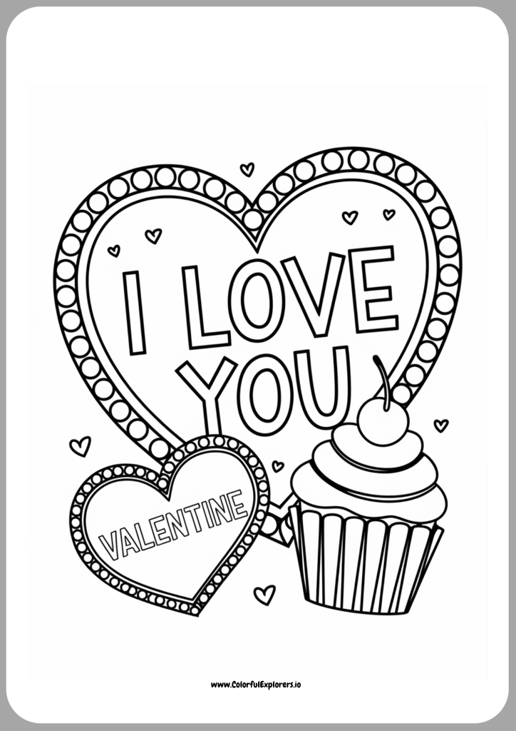 I Love You Valentine A Sweetheart Coloring Page