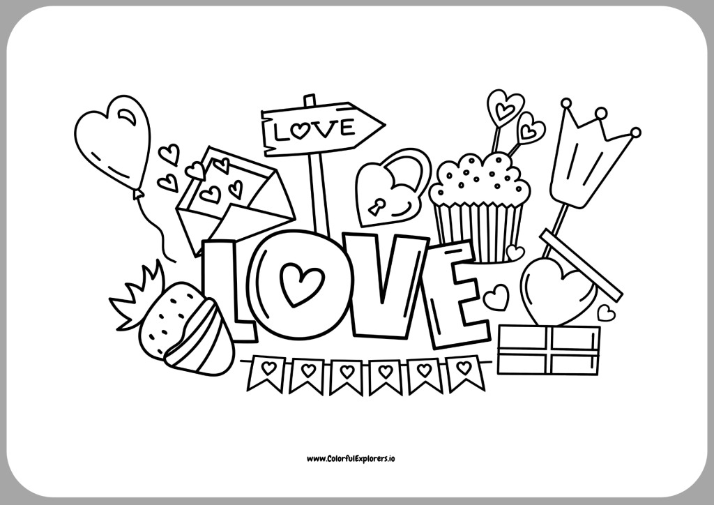 Love in Every Stroke A Whimsical Valentine’s Coloring Delight!