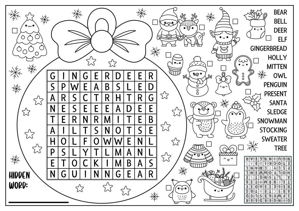 Holiday Word Hunt Christmas Puzzle Fun 2