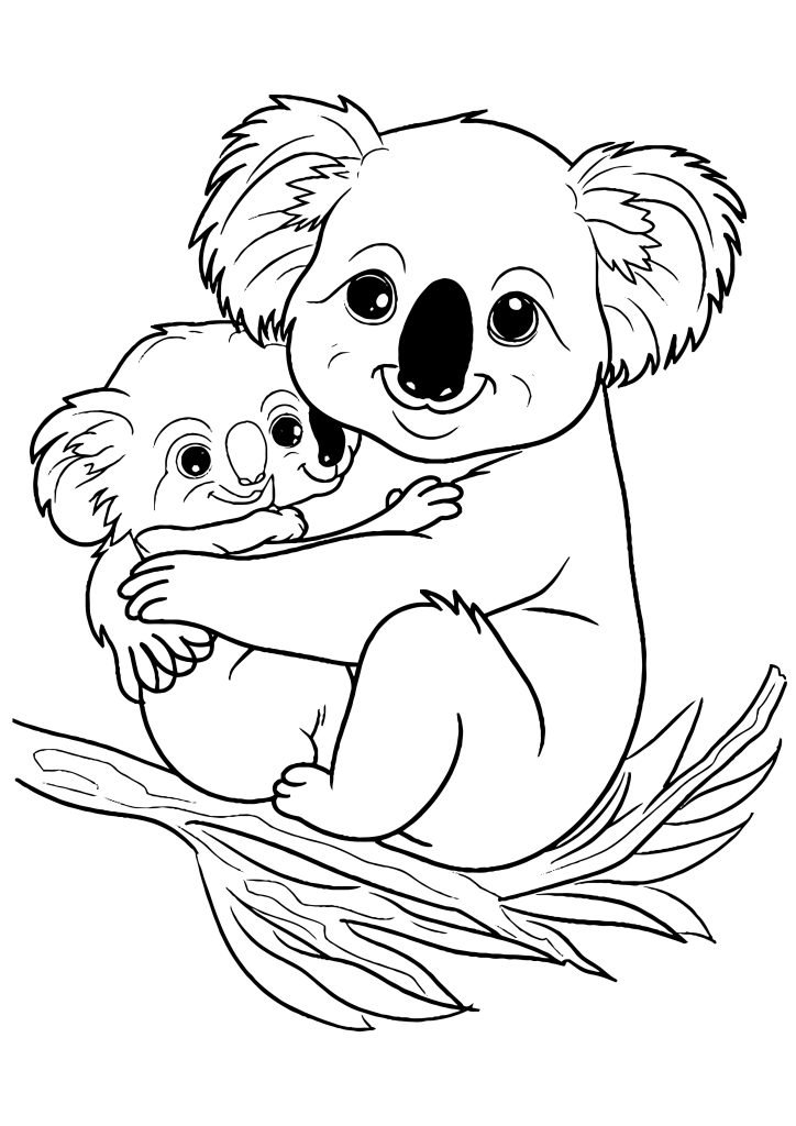 Koala Love Mother's Day Coloring