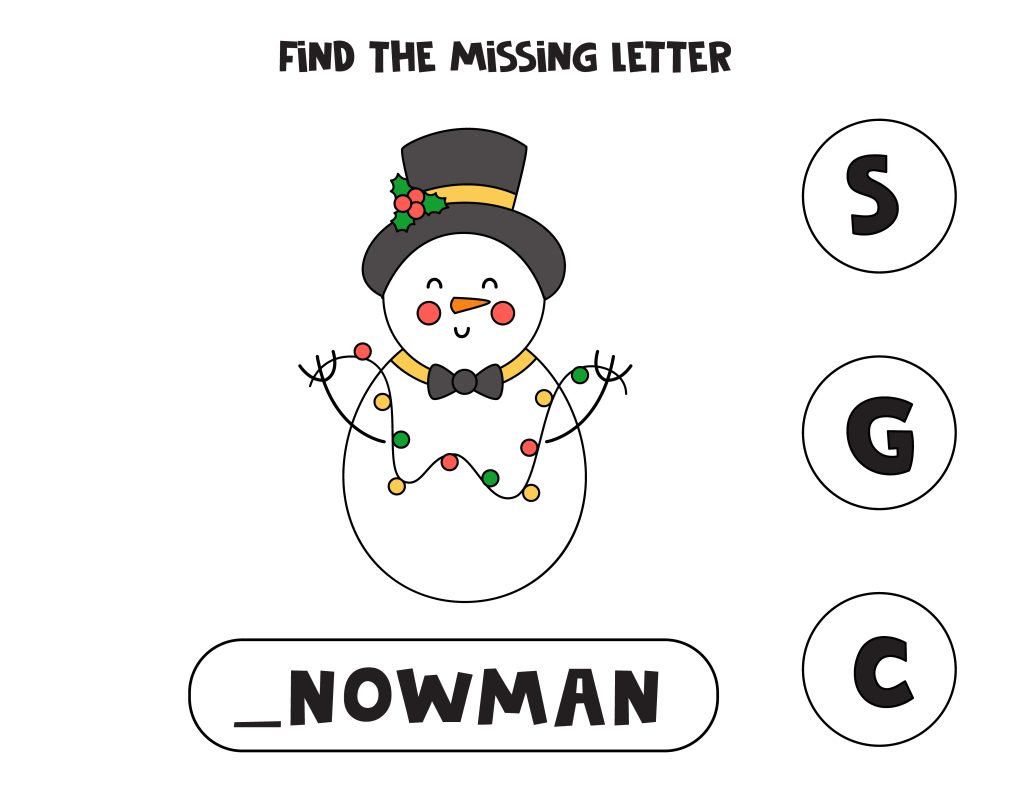 Snowman Letter Challenge