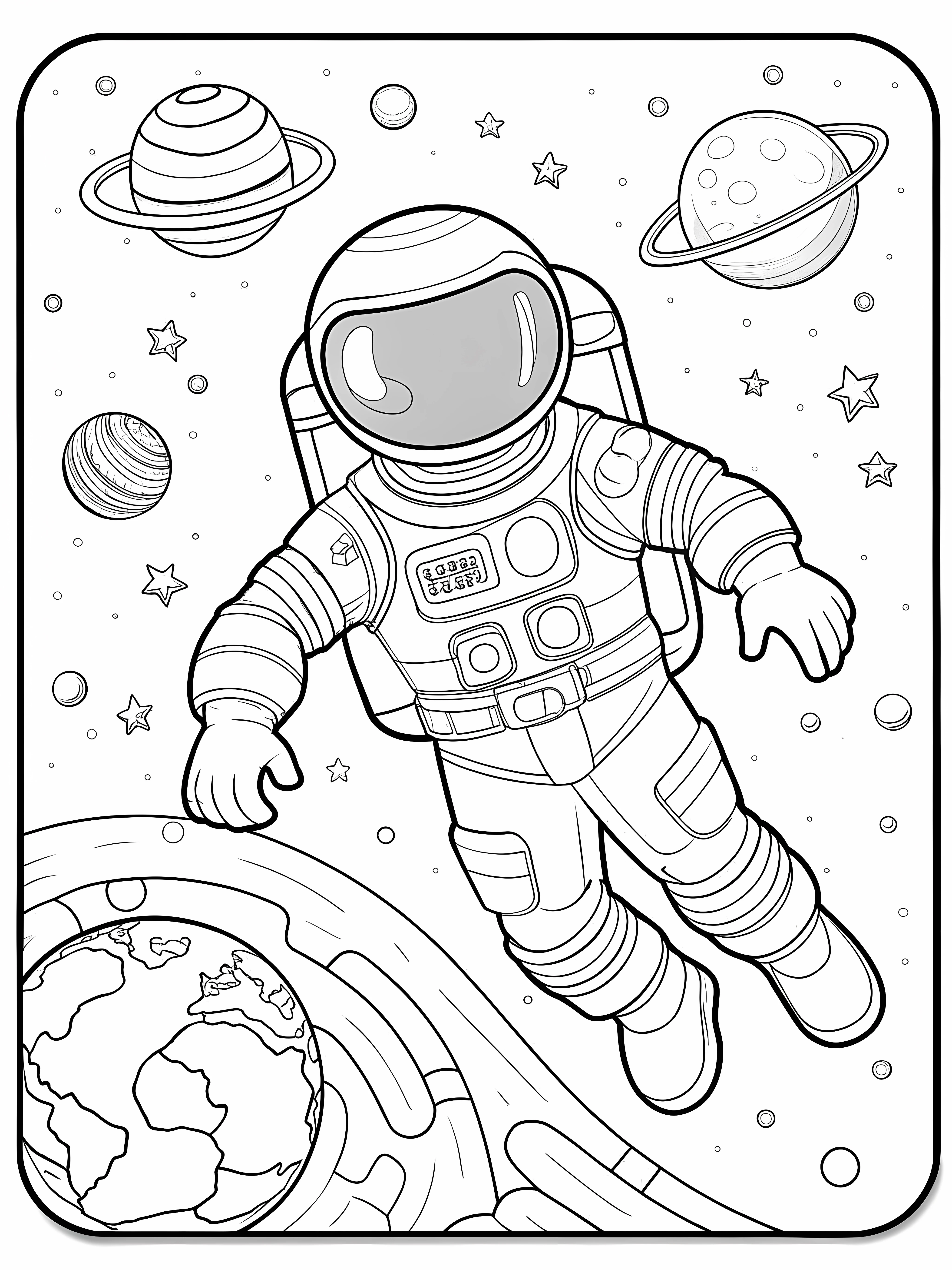 An astronaut traveling through the outer space