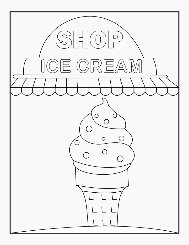 Ice Cream Shop Delight Ready for Your Colors