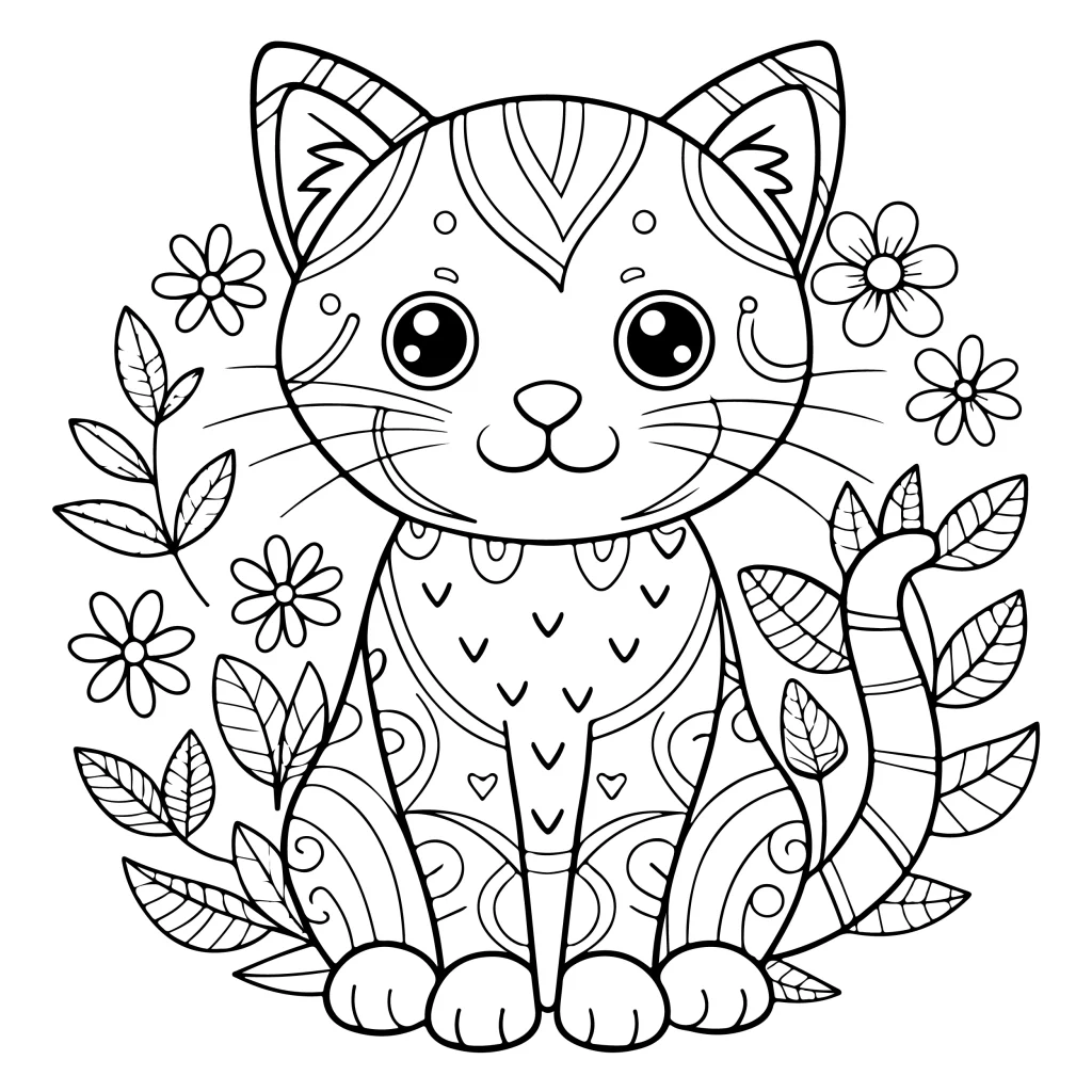 Adorable Kitty Cat Coloring Pages You Can Download for Free