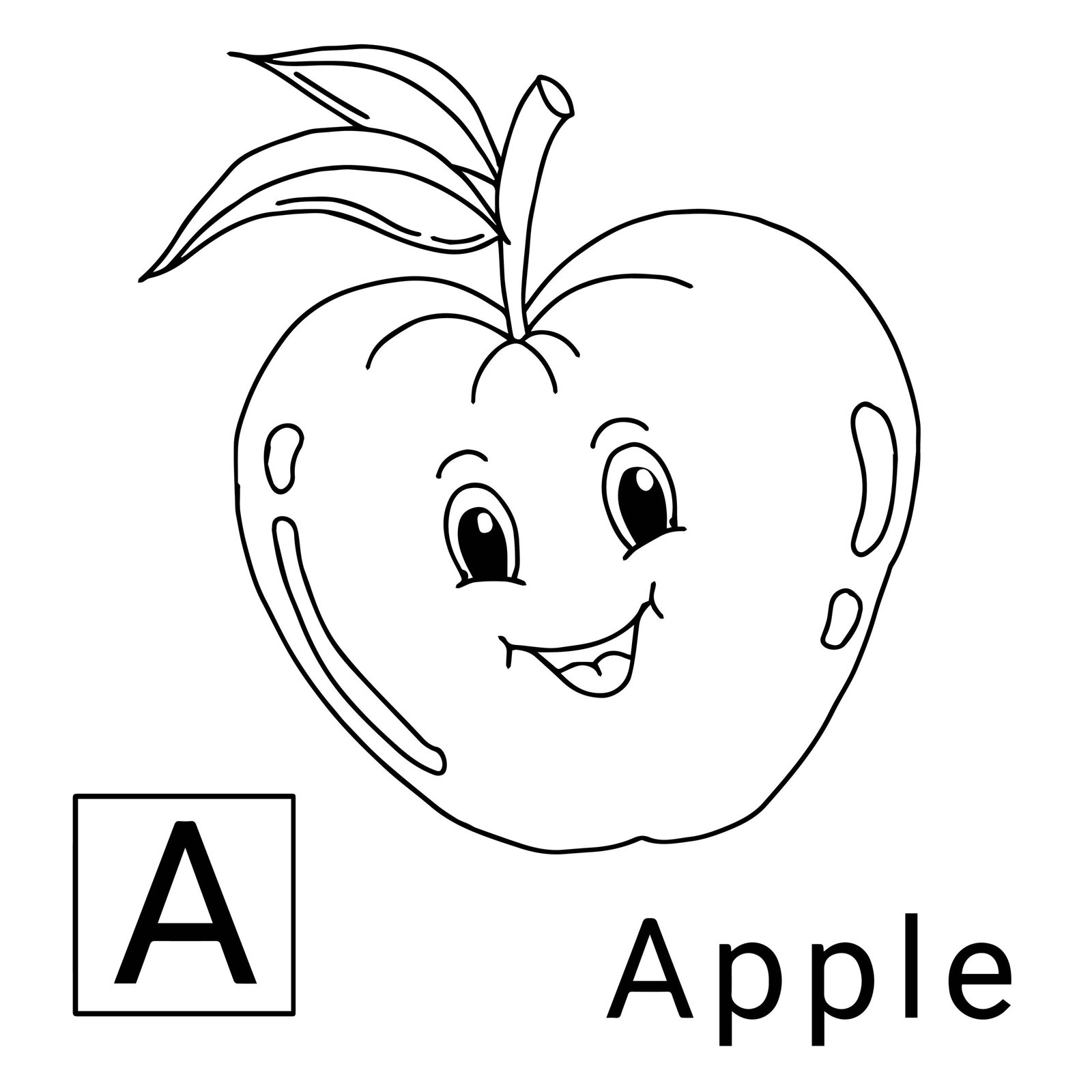 Smiling Apple with Letter Design