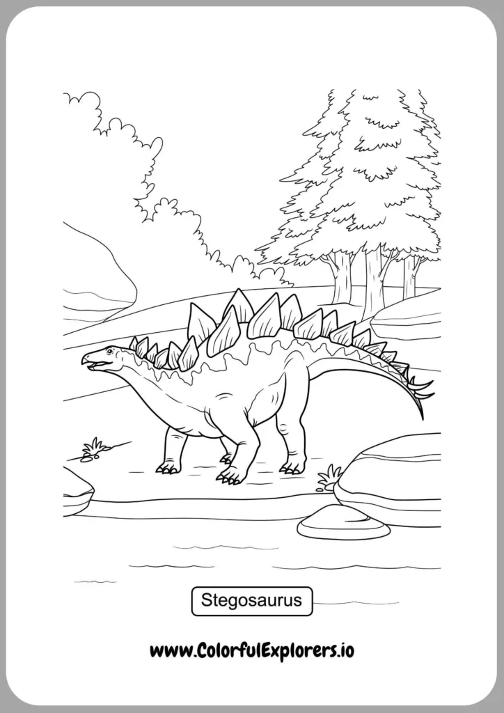 Bold Ankylosaurus Stripes Ready to Color