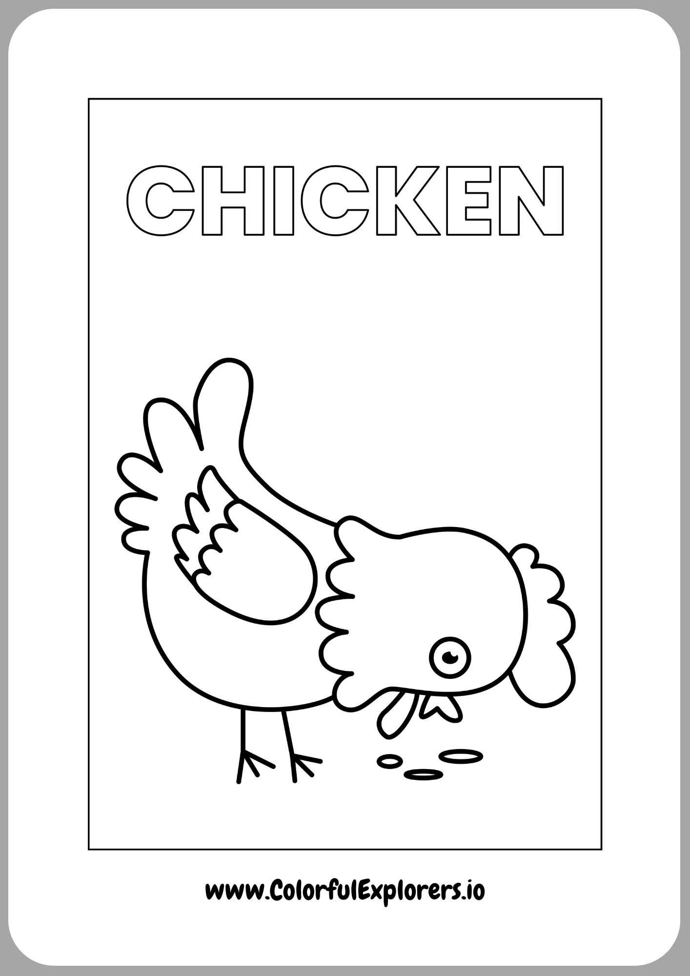 Chicken Coloring Page