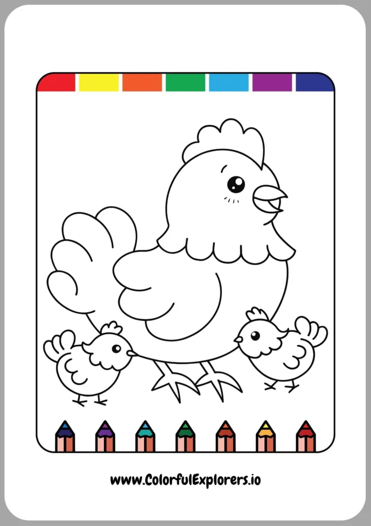 Chicken with Colorful Feathers