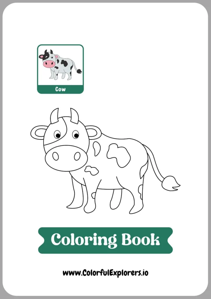 Cow and Moon Coloring Page