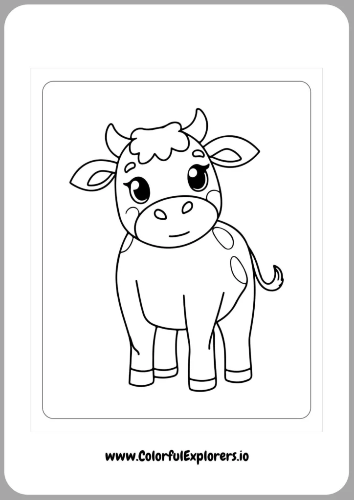 Cow in the Pasture Coloring Page