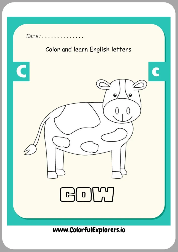 Cow in the Rain Coloring Page