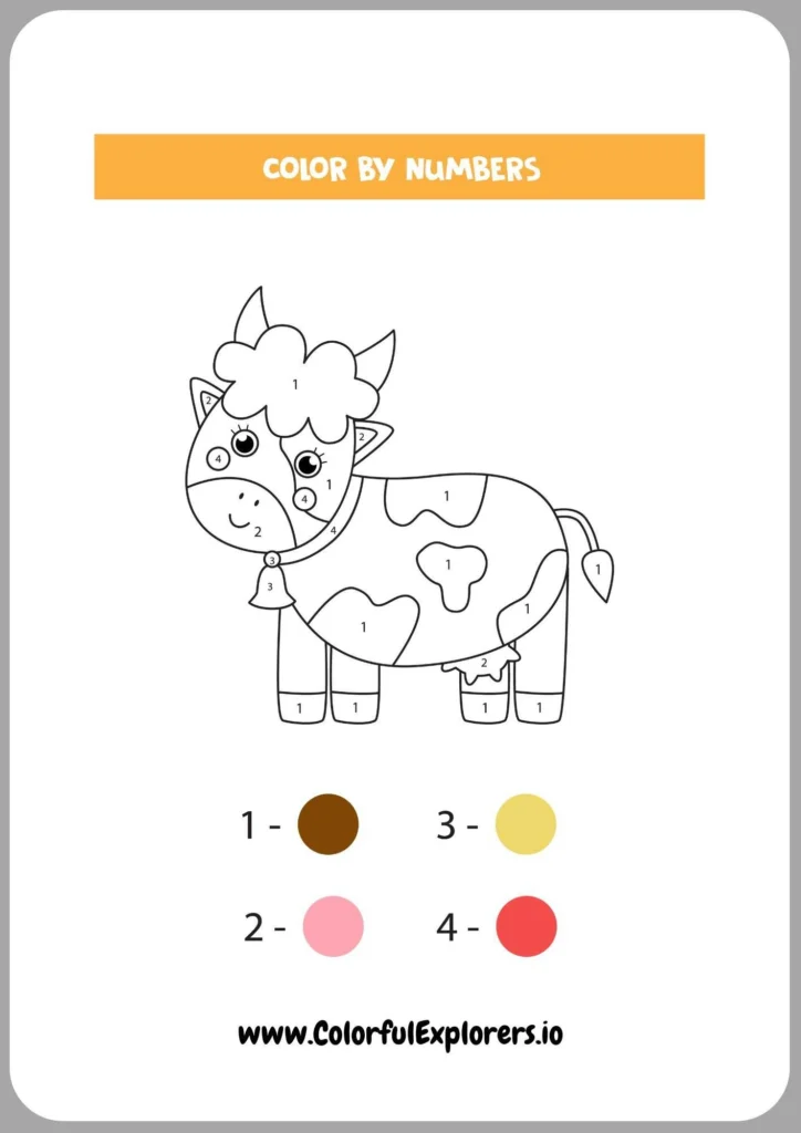 Cow with Birds Coloring Page