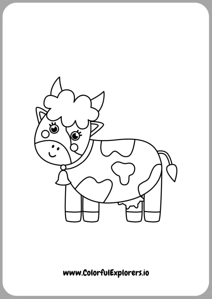 Curious Cow Coloring Page