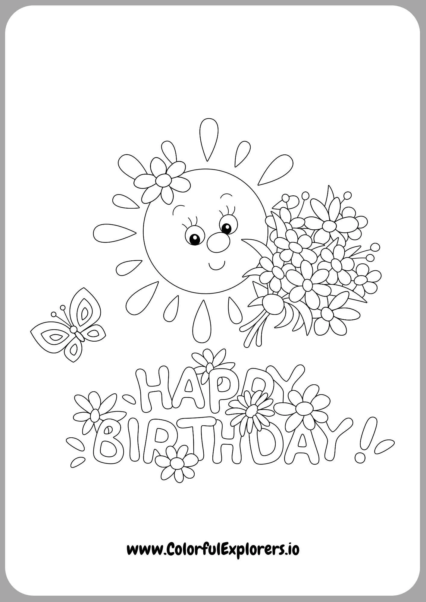 Cute Birthday Gift Box to Color