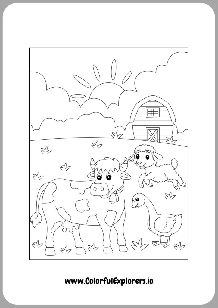 Dancing Cow Coloring Page