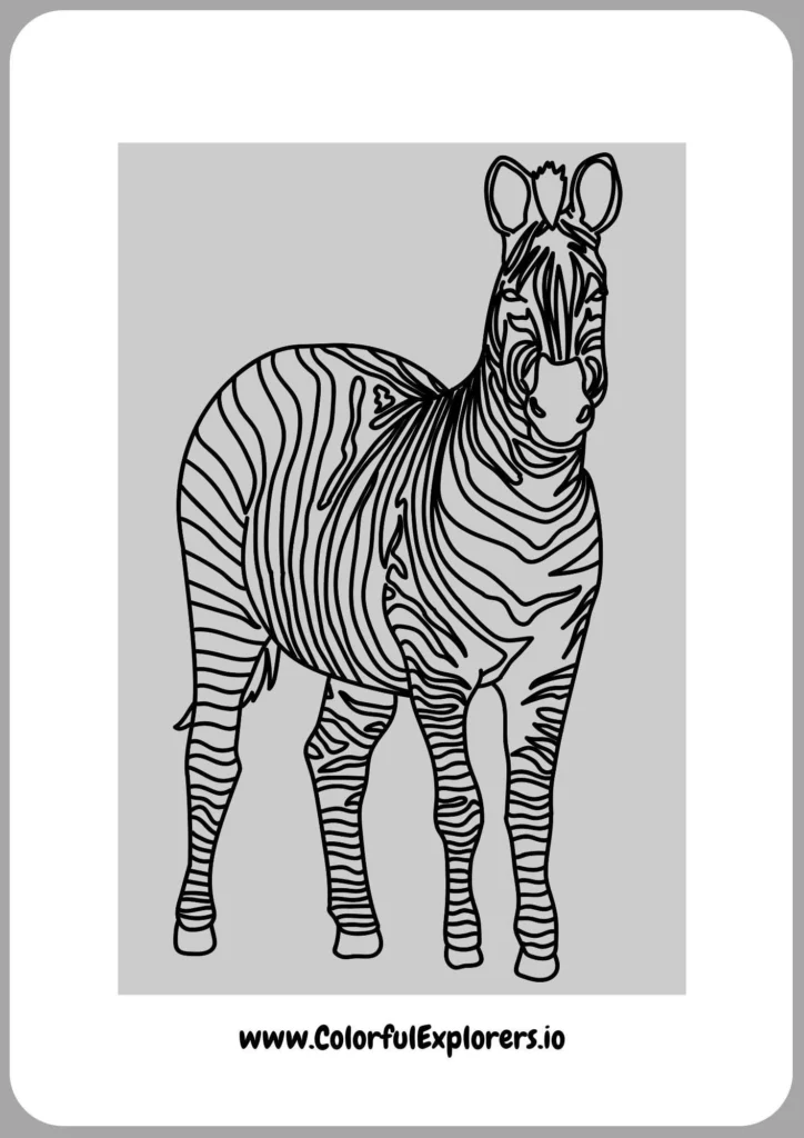 Discover the Wild with a Zebra Coloring Page