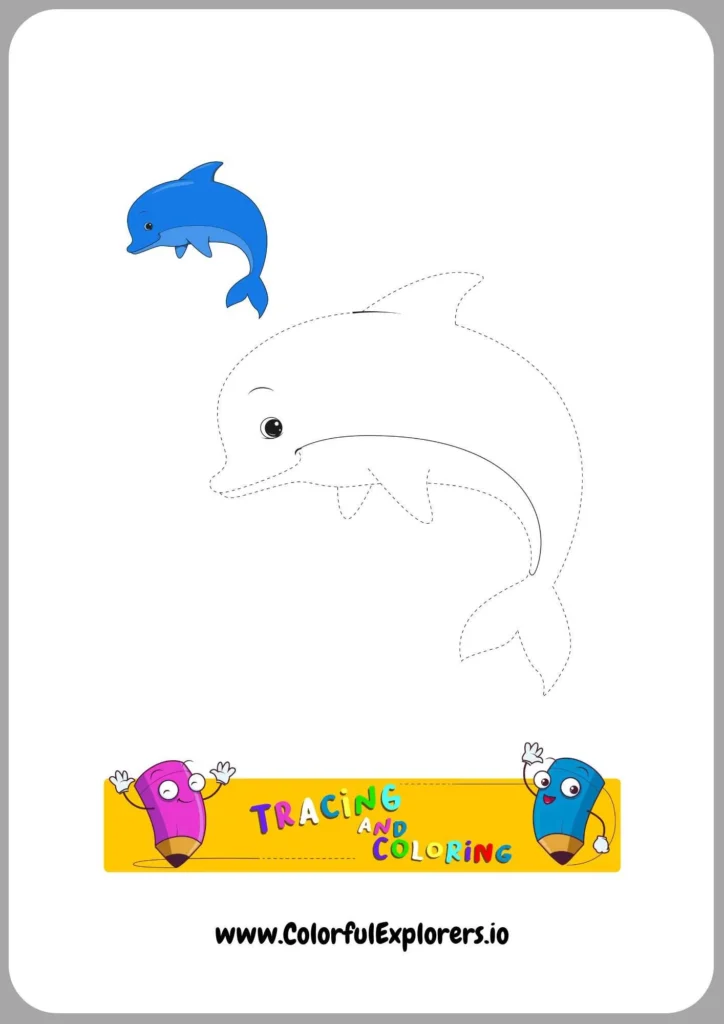 Dolphin Jumping through a Hoop Coloring Page