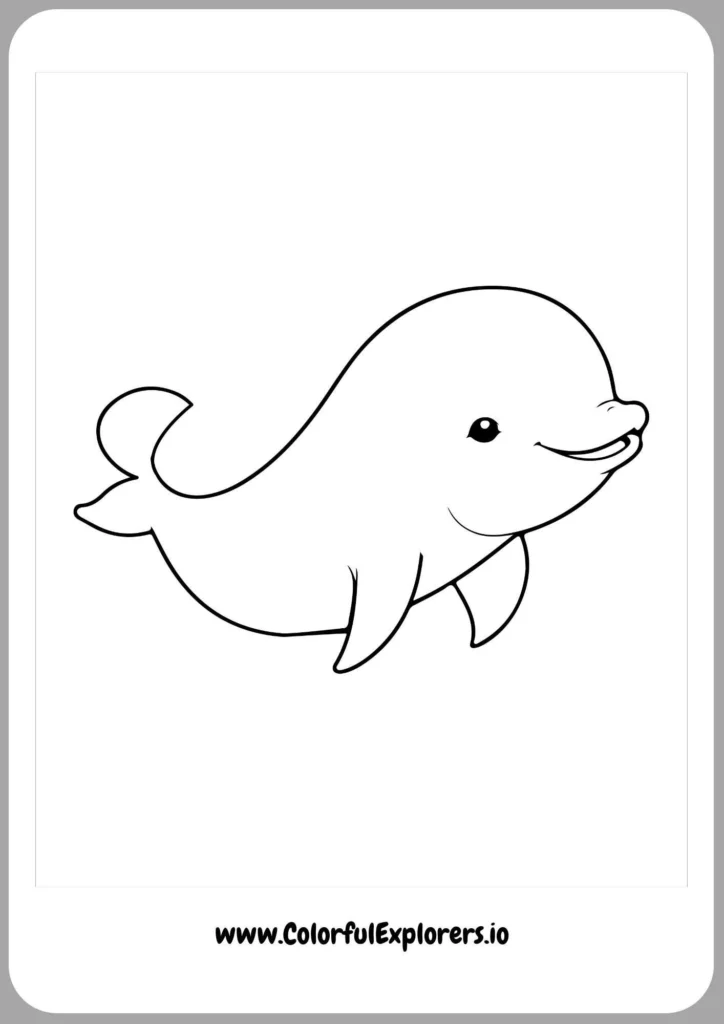 Dolphin Playing with Waves Coloring Page