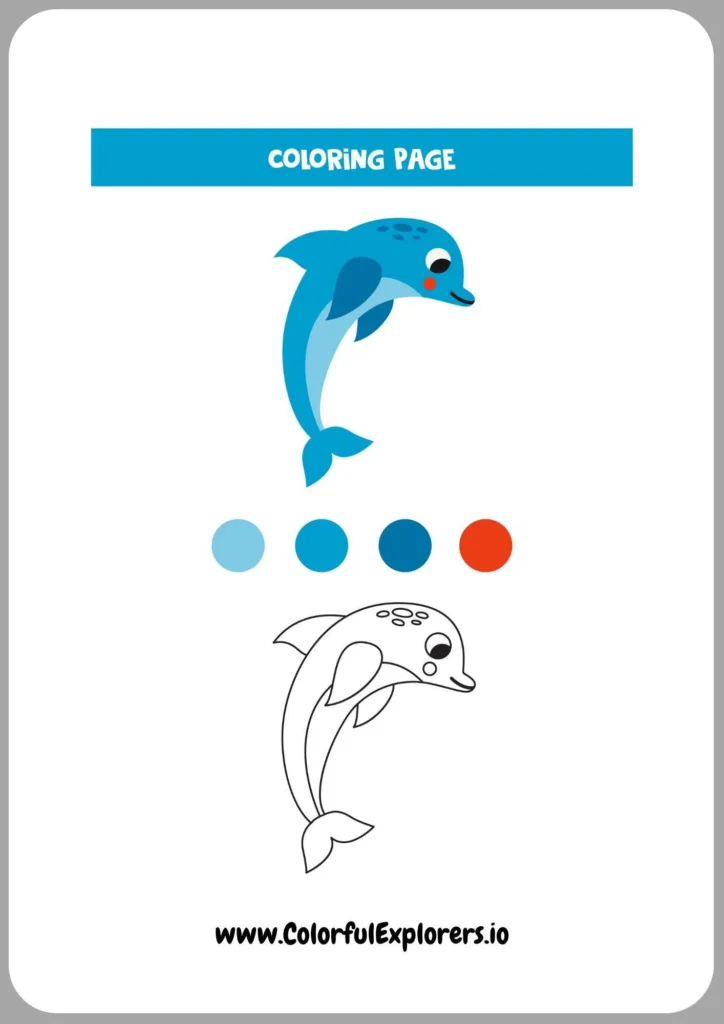 Dolphin Splashing Water Coloring Page
