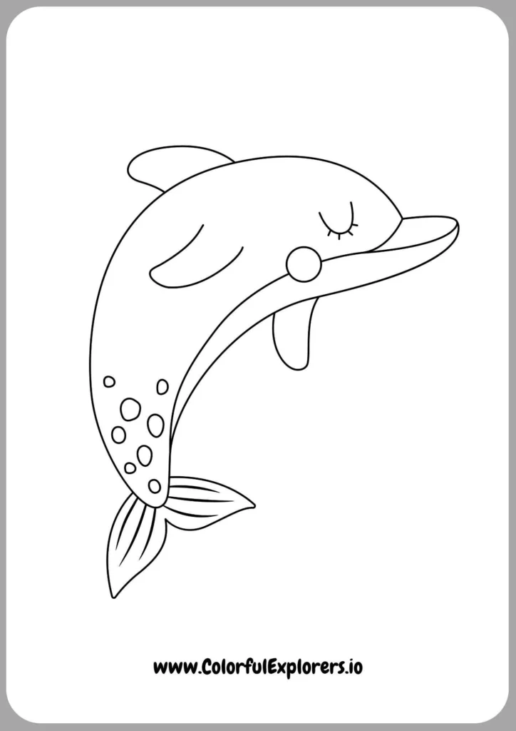 Dolphin Swimming with Friends Coloring Page