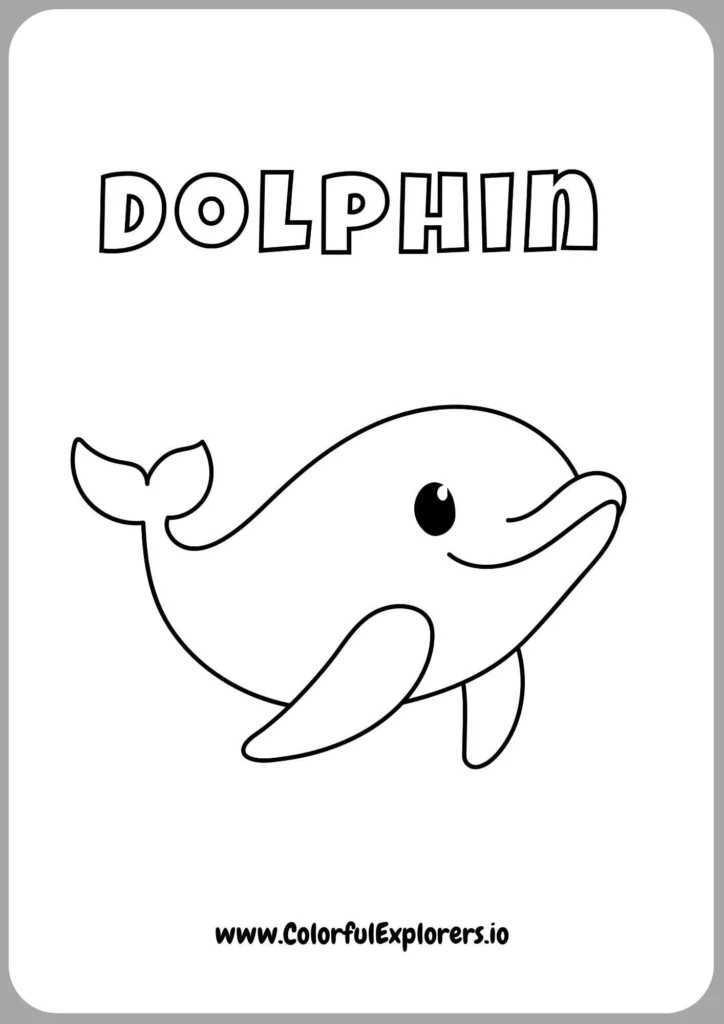 Dolphin in the Tropical Ocean Coloring Page