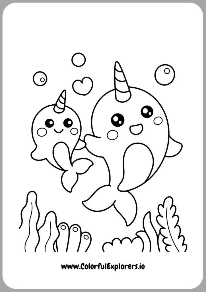 Dolphin with Seaweed Coloring Page