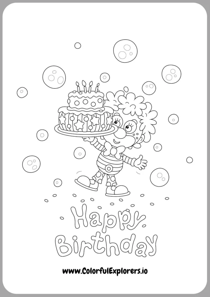 Joyful Birthday Banner to Color
