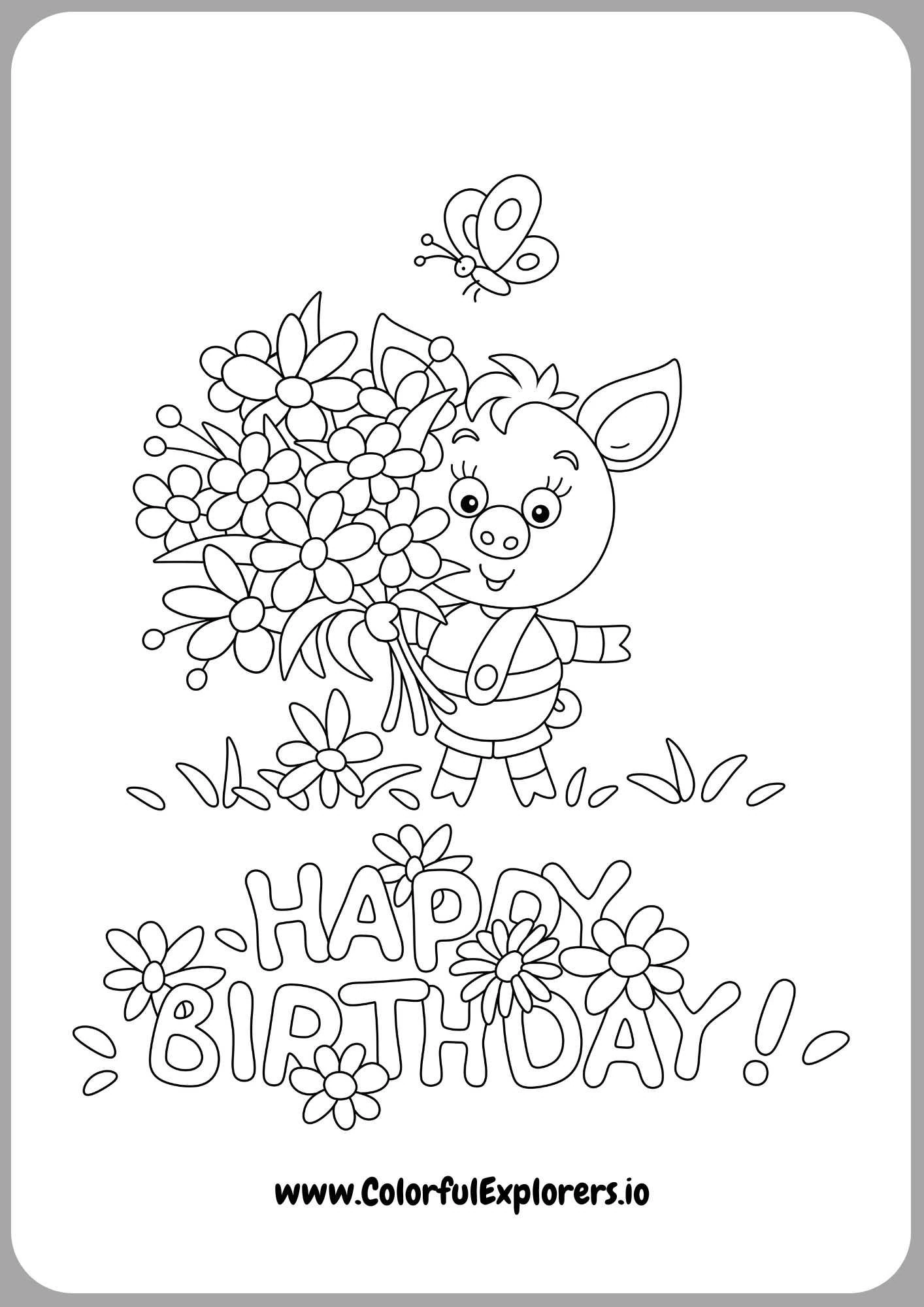 Kids Birthday Party Time to Color