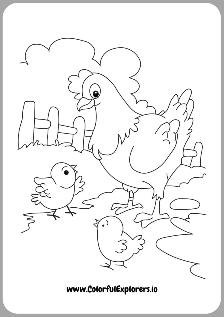 Playful Chicken in Grass