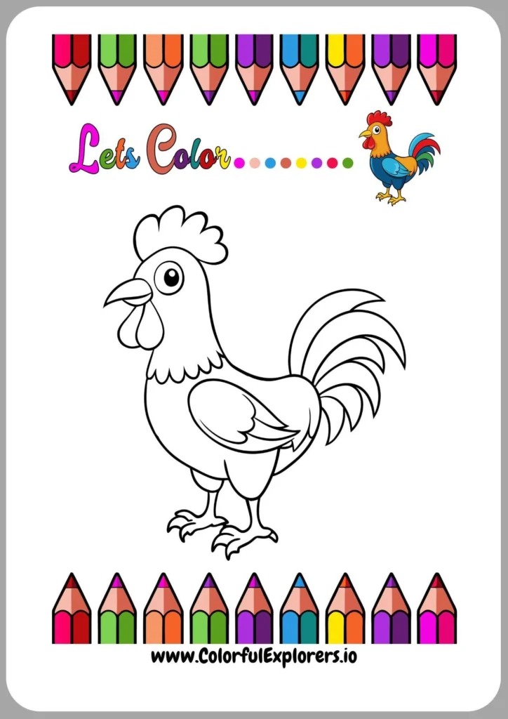 Proud Rooster Standing Tall