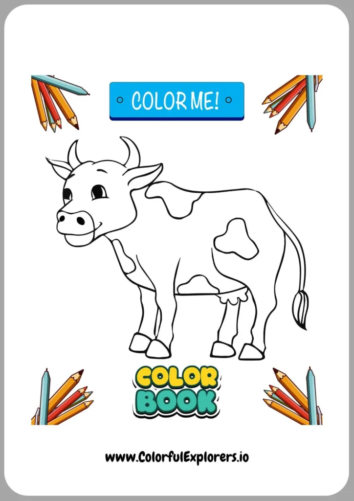 Sleeping Cow Coloring Page