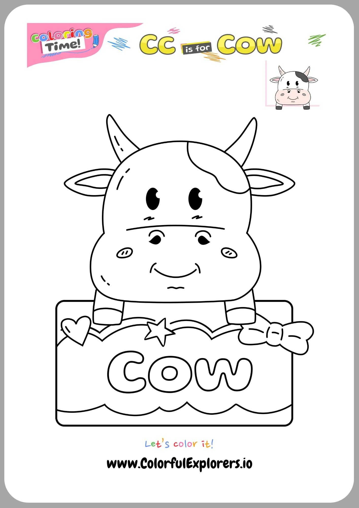 Smiling Cow Coloring Page