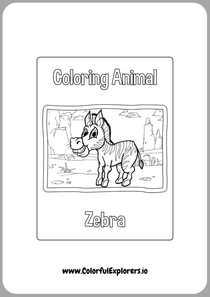 Stripes and Fun_ Zebra Coloring Page