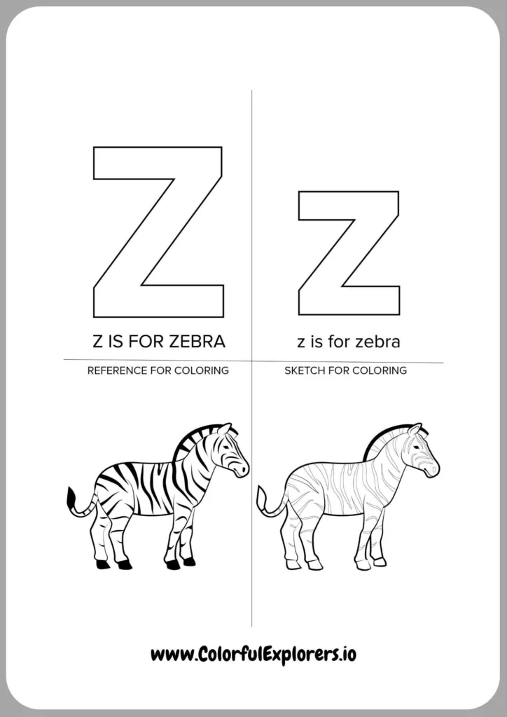 Zebra Art Ready to Be Filled with Color