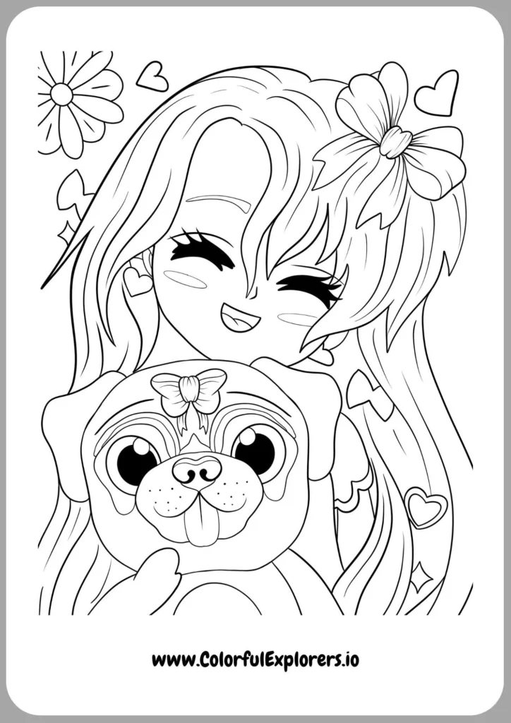 Adorable Pets for Valentine Color Fun