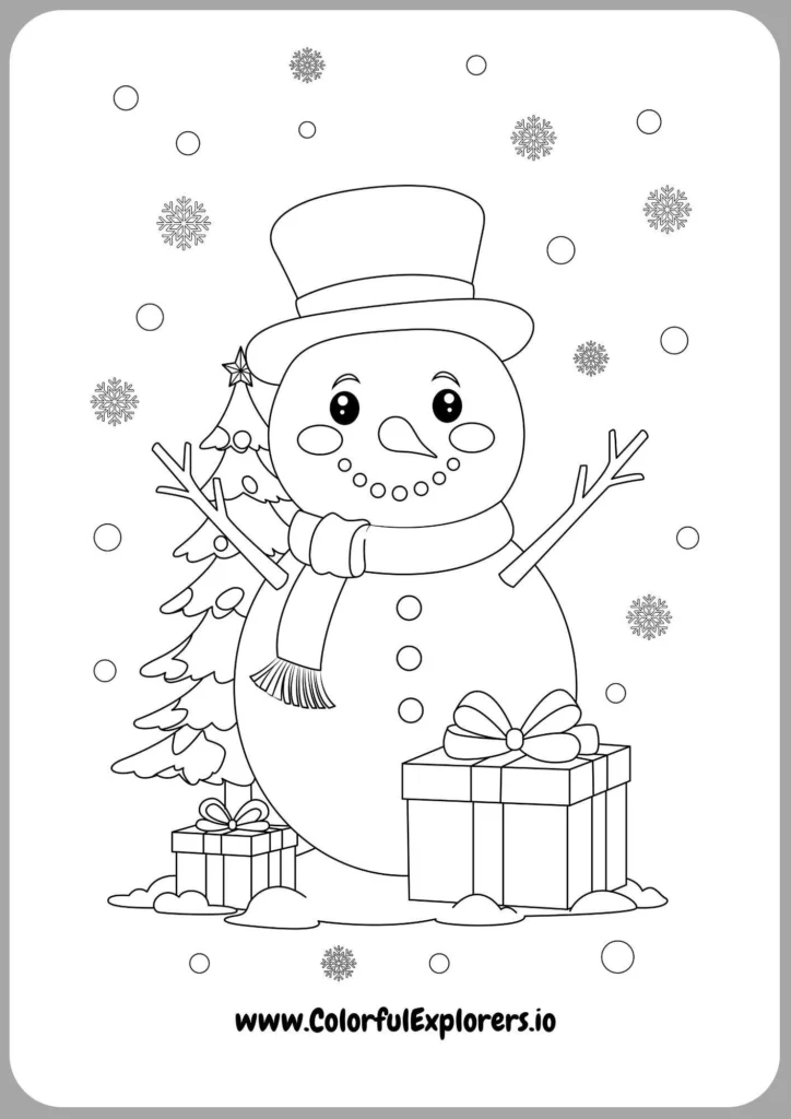 Cute Penguin with Snowflakes