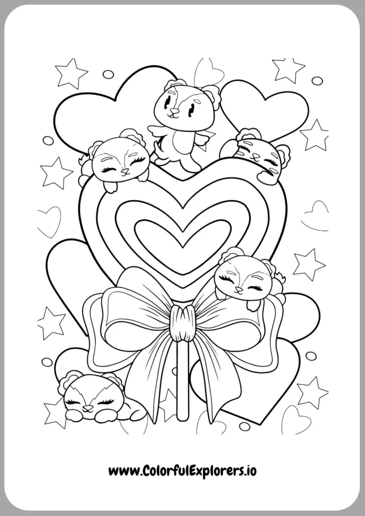 Furry Friends in Love Heart