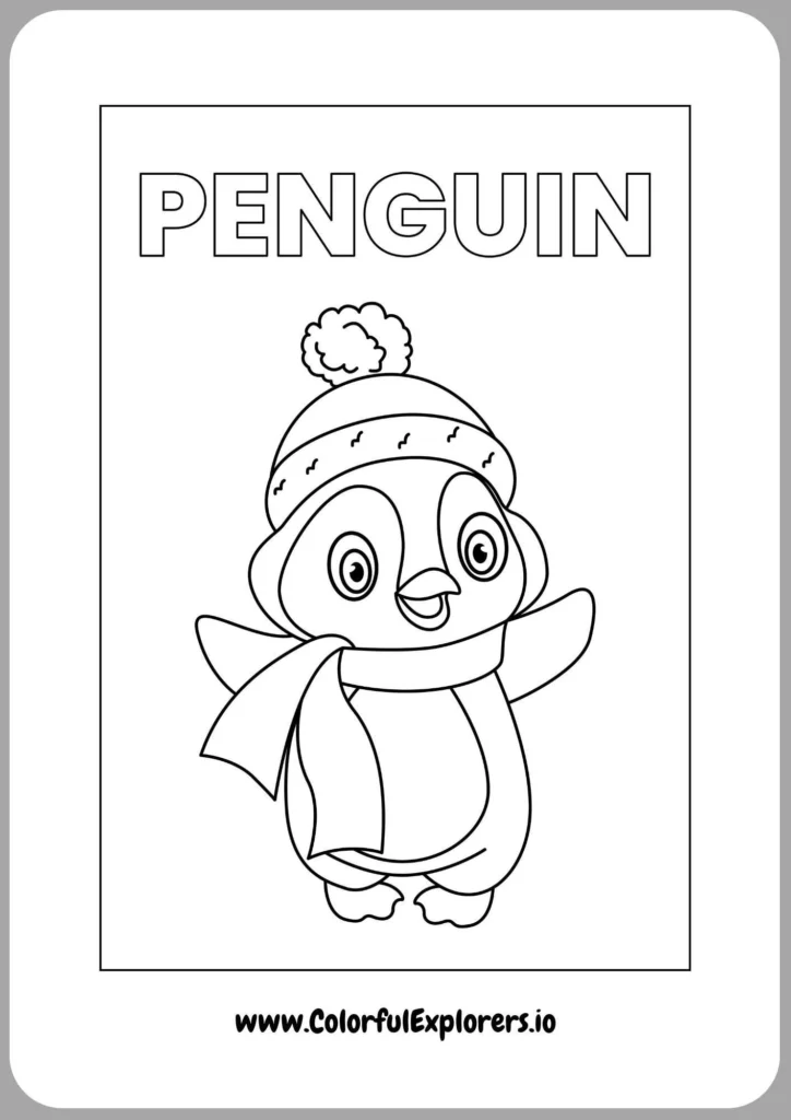 Penguin and Winter Snowfall