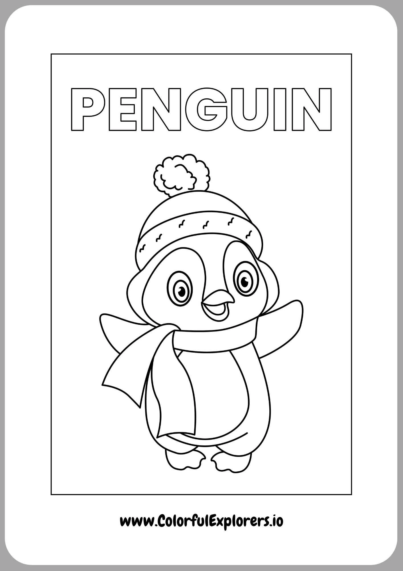 Penguin and Winter Snowfall